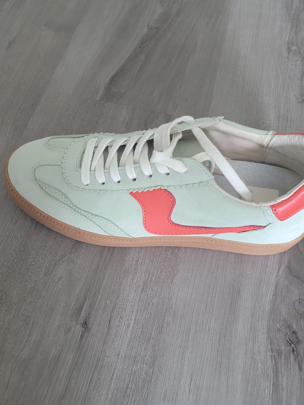 Dolce Vita Mint Green and Coral Accent Sneakers - Picture 5 of 9